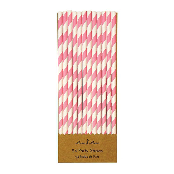 Pink & White Party Straws - IMAGINE Party Supplies