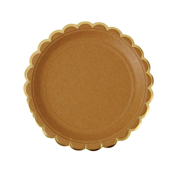 Kraft Scallop Edge Plates (small) - IMAGINE Party Supplies